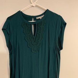 Daniel Rainn Quin Cap Sleeve Mixed Material Top